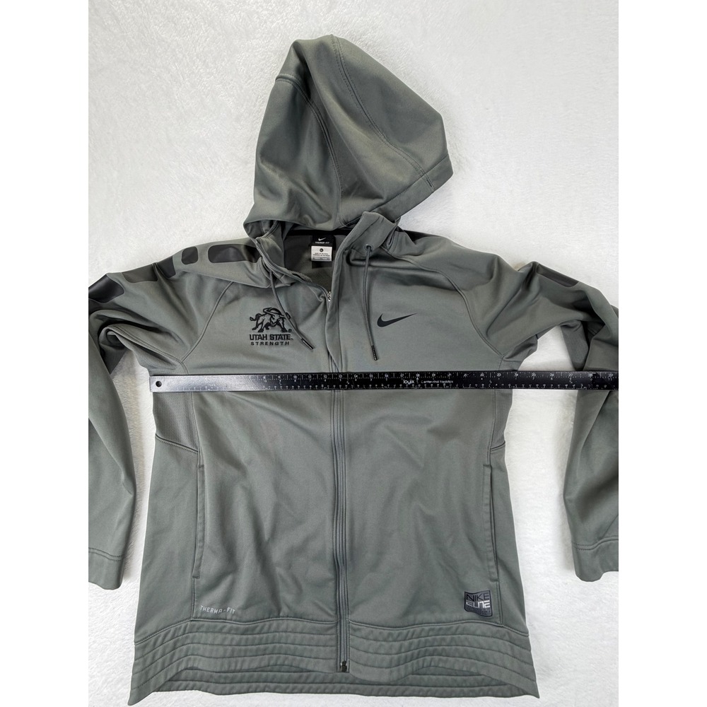 Nike Elite Therma-Fit Utah State Strength Full Zip Hoodie Mens XL Grey NCAA - Picture 9 of 11